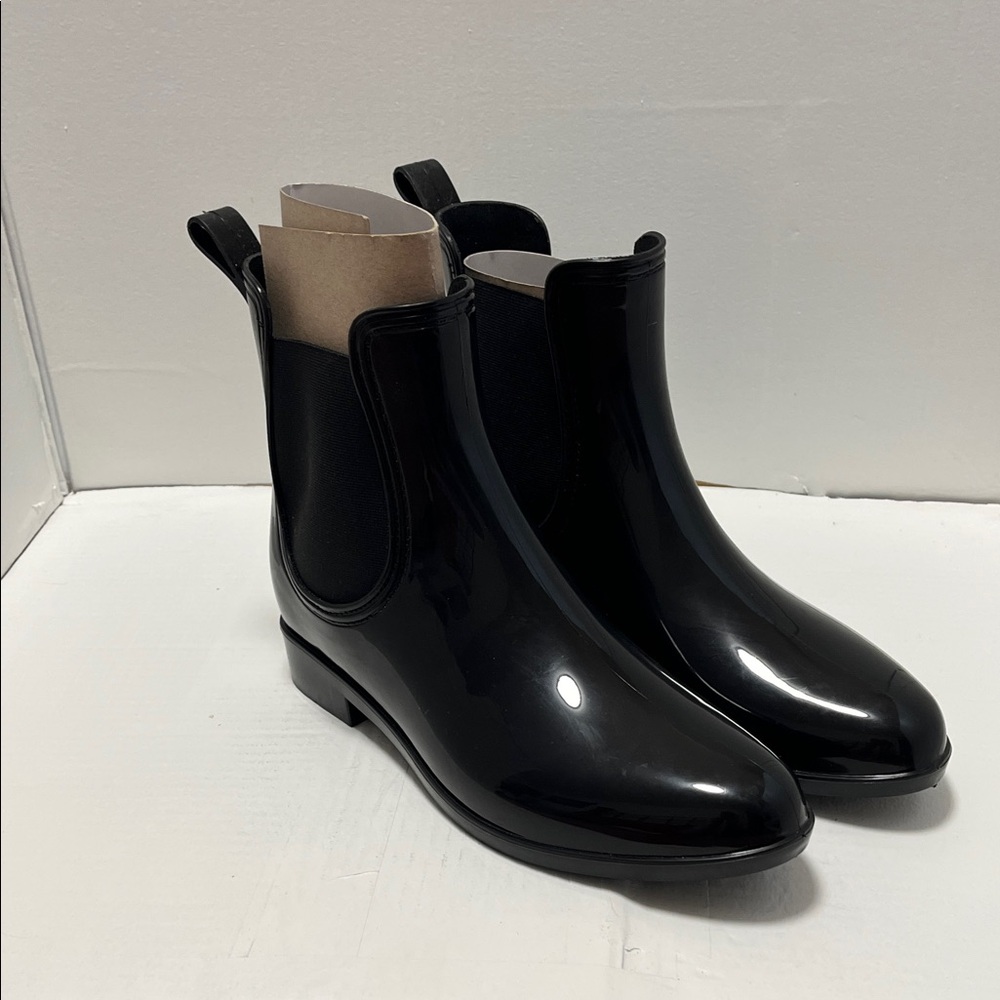 INC International Concepts Glossy Black Rain Boots